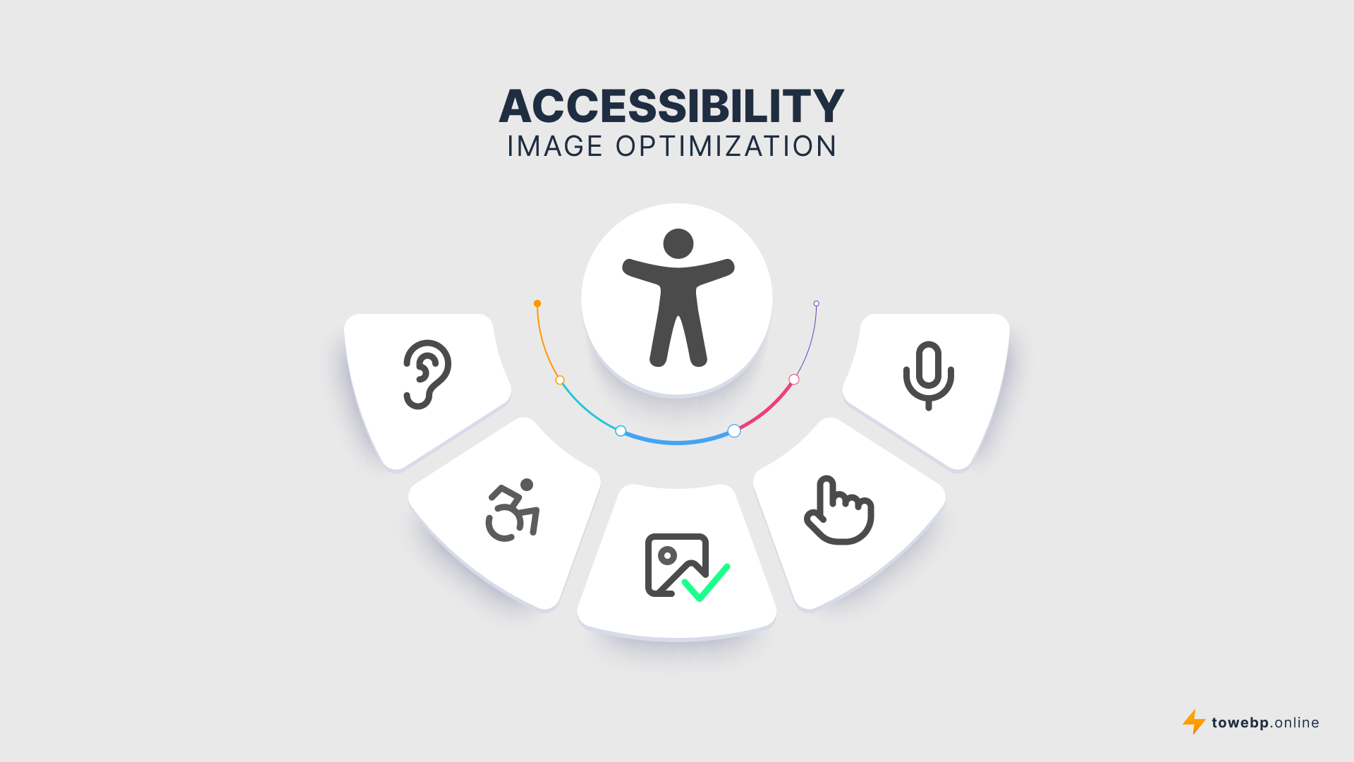 Illustration showing accessibility and image optimization concepts.